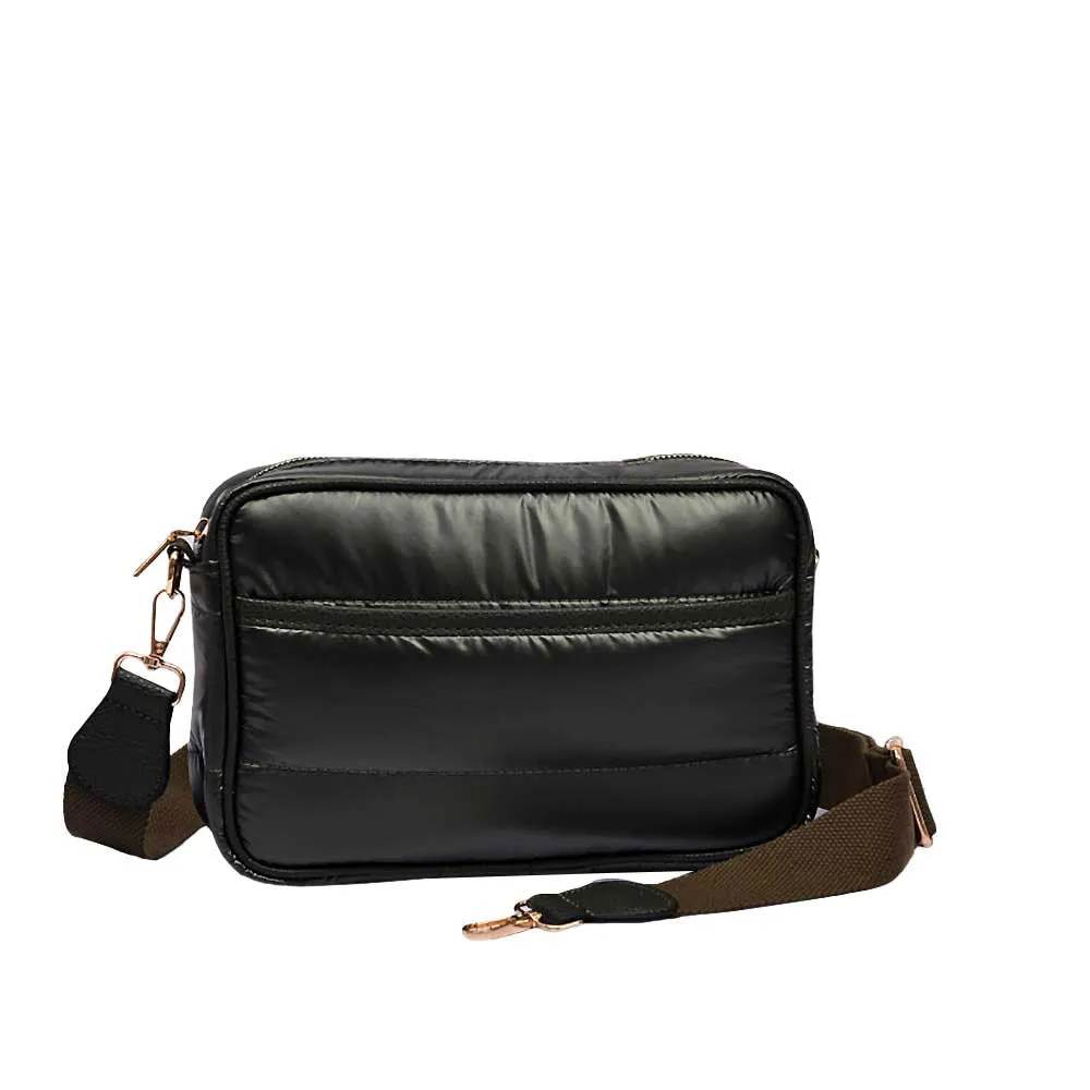 Solid Rectangle Puffer Crossbody Bag