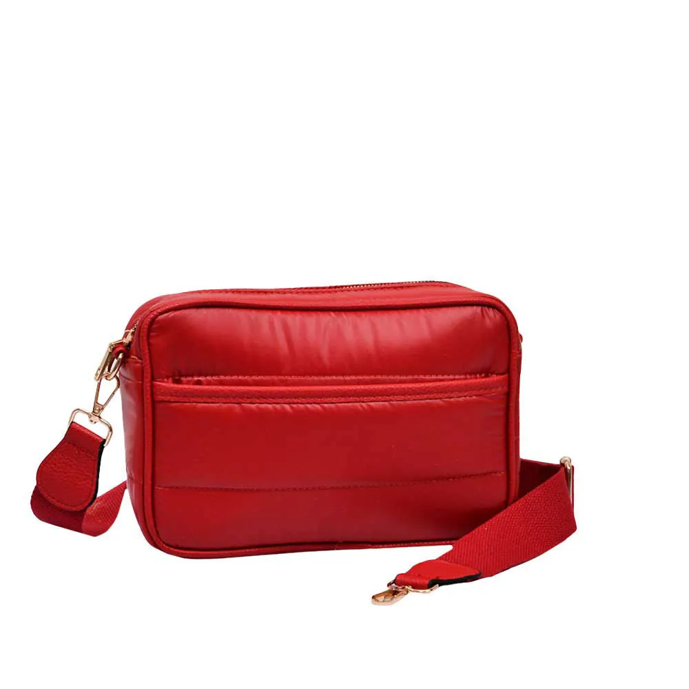 Solid Rectangle Puffer Crossbody Bag