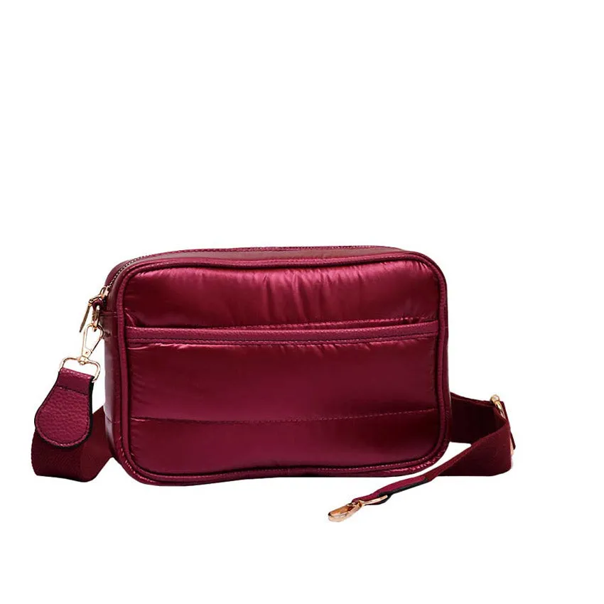 Solid Rectangle Puffer Crossbody Bag