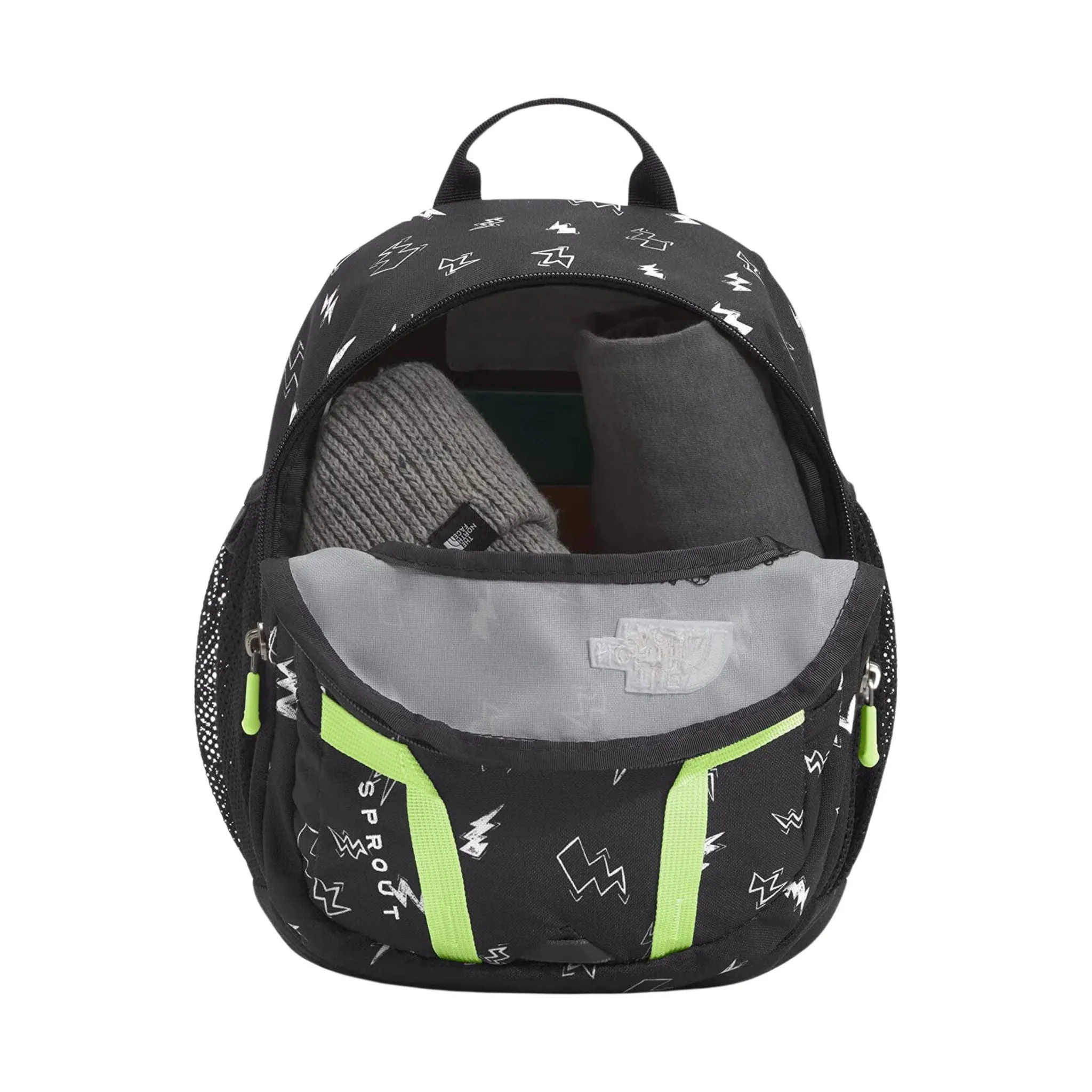 The North Face Sprout Mini Backpack - TNF Black Thunder Bolts Print/Sharp Green