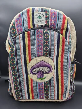 ThreadHeads Himalayan Hemp Funky Mushroom Backpack - 12x16